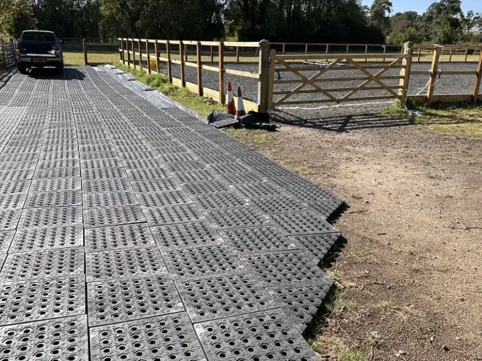HIT Step Mat next to riding arena HIT Step Mat next to arena