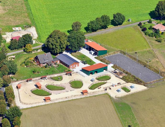 HIT Active Stable aerial view HIT Active Stable aerial view with training arena